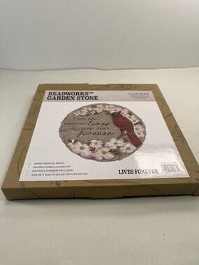 Carson Beadworks Garden Stone Lives Forever Cardinal Memorial Plaque NIB